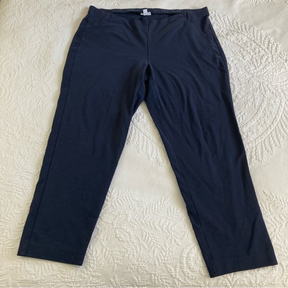 J. Jill ponte slim leg pull on navy blue pants comfort stretch size 1X